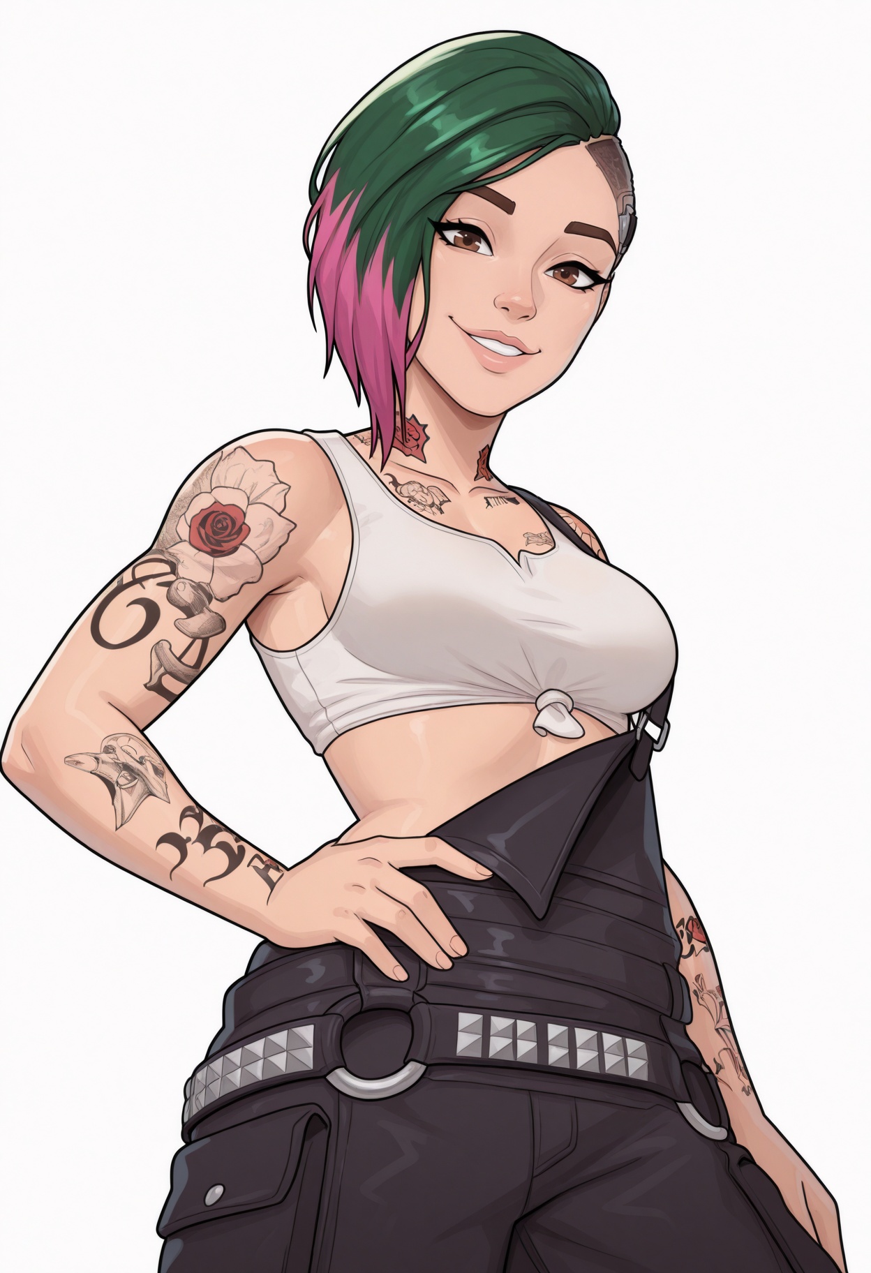1girl,  solo,  white background on Tensor.Art