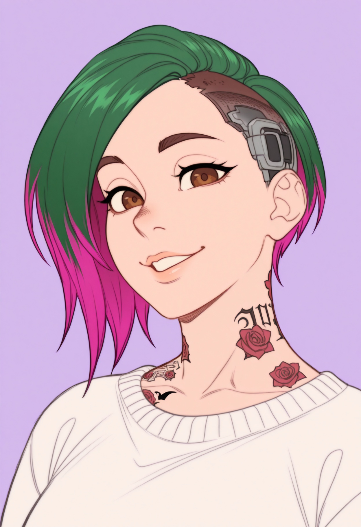 1girl,  solo,  white sweater on Tensor.Art