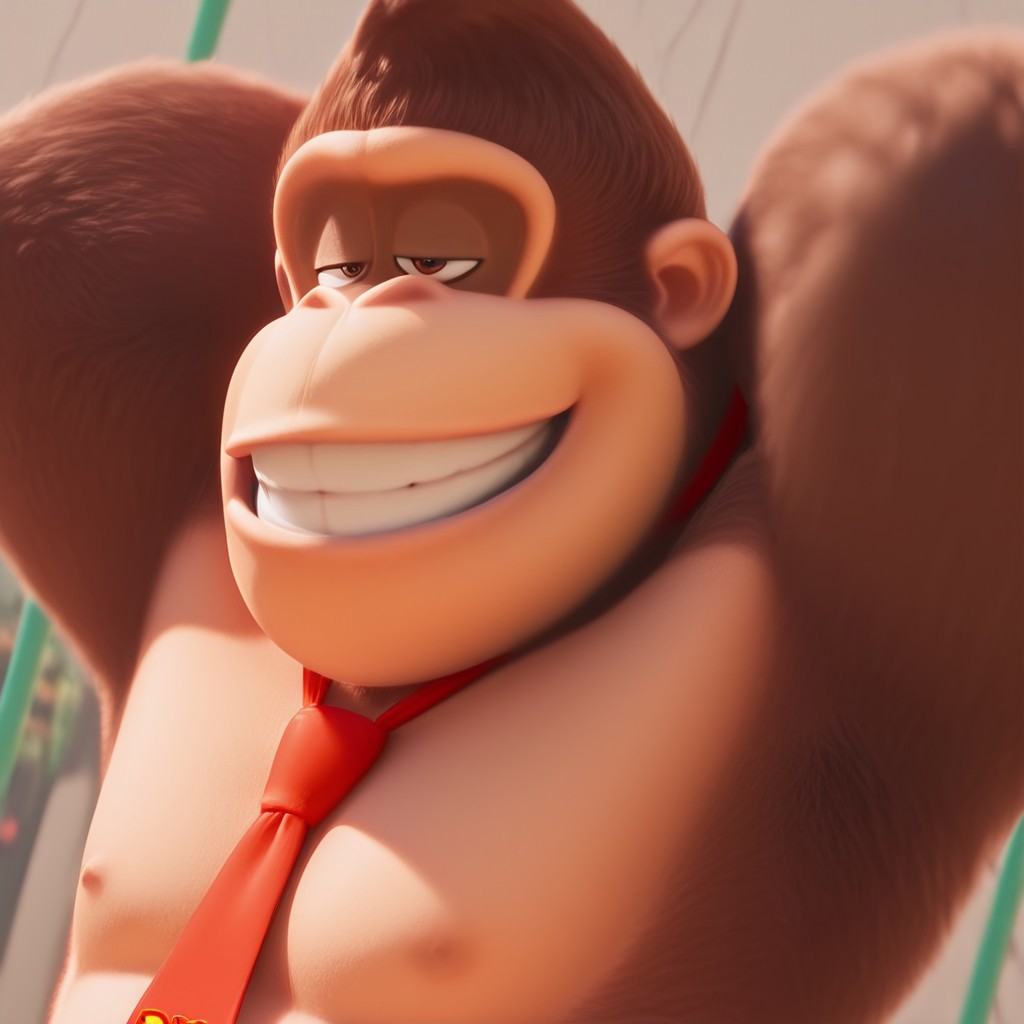 D0nkey_kong,  Gorilla,  Brown fur on Tensor.Art