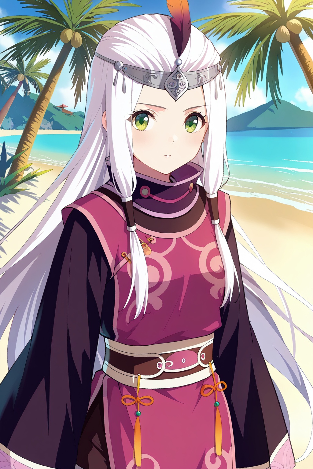 Beach,  Beach,  Coconut tree on Tensor.Art
