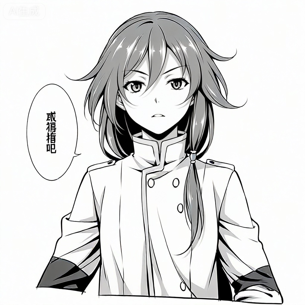 masterpiece, best quality,solo,((white background:1.2)),simple background,, 
looking at viewer,monochrome,greyscale,manga_style,fu hua