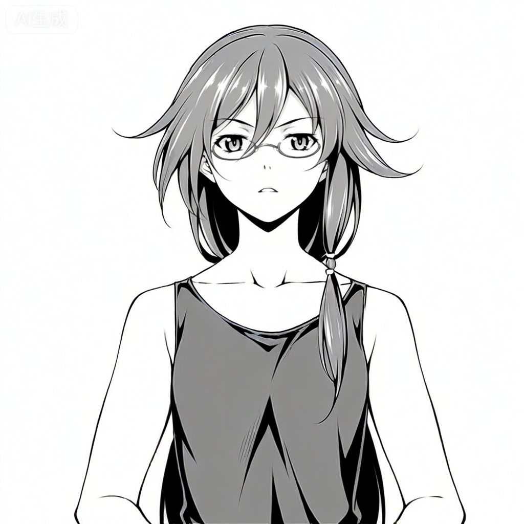 masterpiece, best quality,solo,((white background:1.2)),simple background,, 
looking at viewer,monochrome,greyscale,manga_style,fu hua