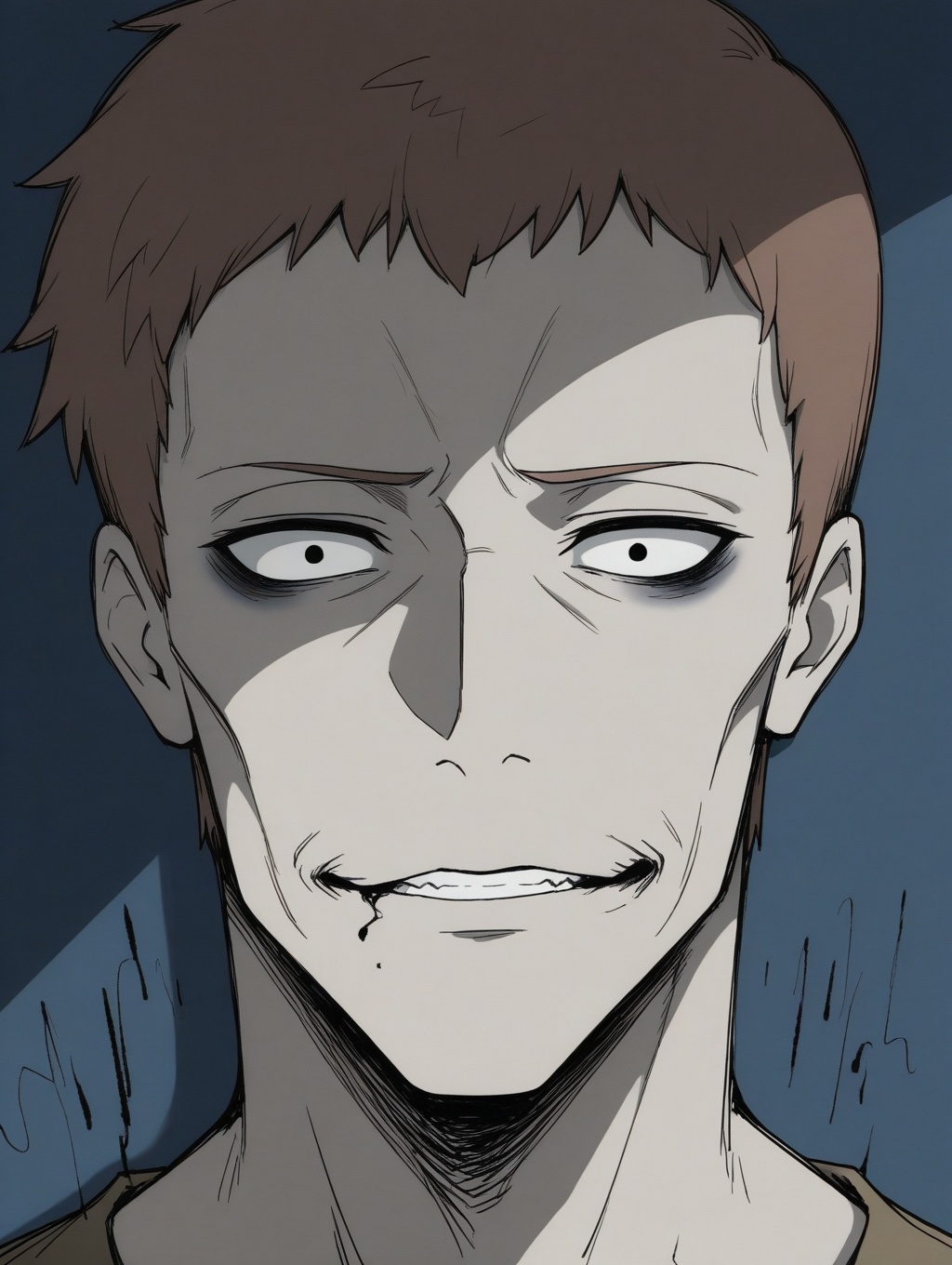 extreme close-up of a male face in complete emotional collapse,  dead empty stare,  severe eyebags on Tensor.Art
