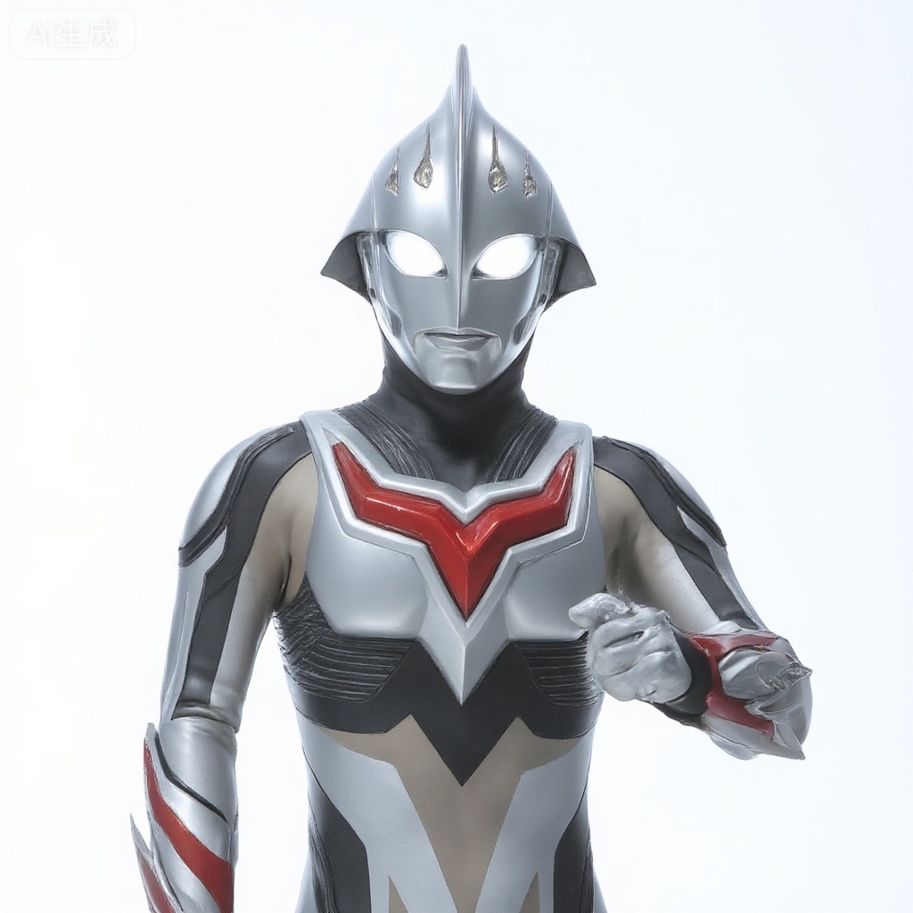 masterpiece, best quality,solo,white background,simple_background,ultraman,white bodysuit,white gloves,legwear,gloves,boots,cover,mask,plugsuit,armor,bodysuit,black pattern on body,grey pattern on body,white tight-fitting,white footwear,helmet,leather suit,latex,tokusatsu,no humans,science fiction,silver head,hard mask,no smile,no eyes,no nose,silver rubber bodysuit with grey line and black line