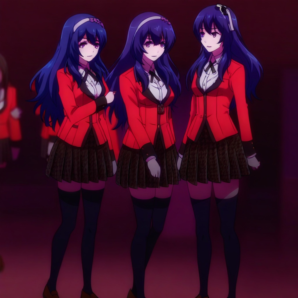 hanatemari tsuzura,  purple eyes,  blue hair on Tensor.Art