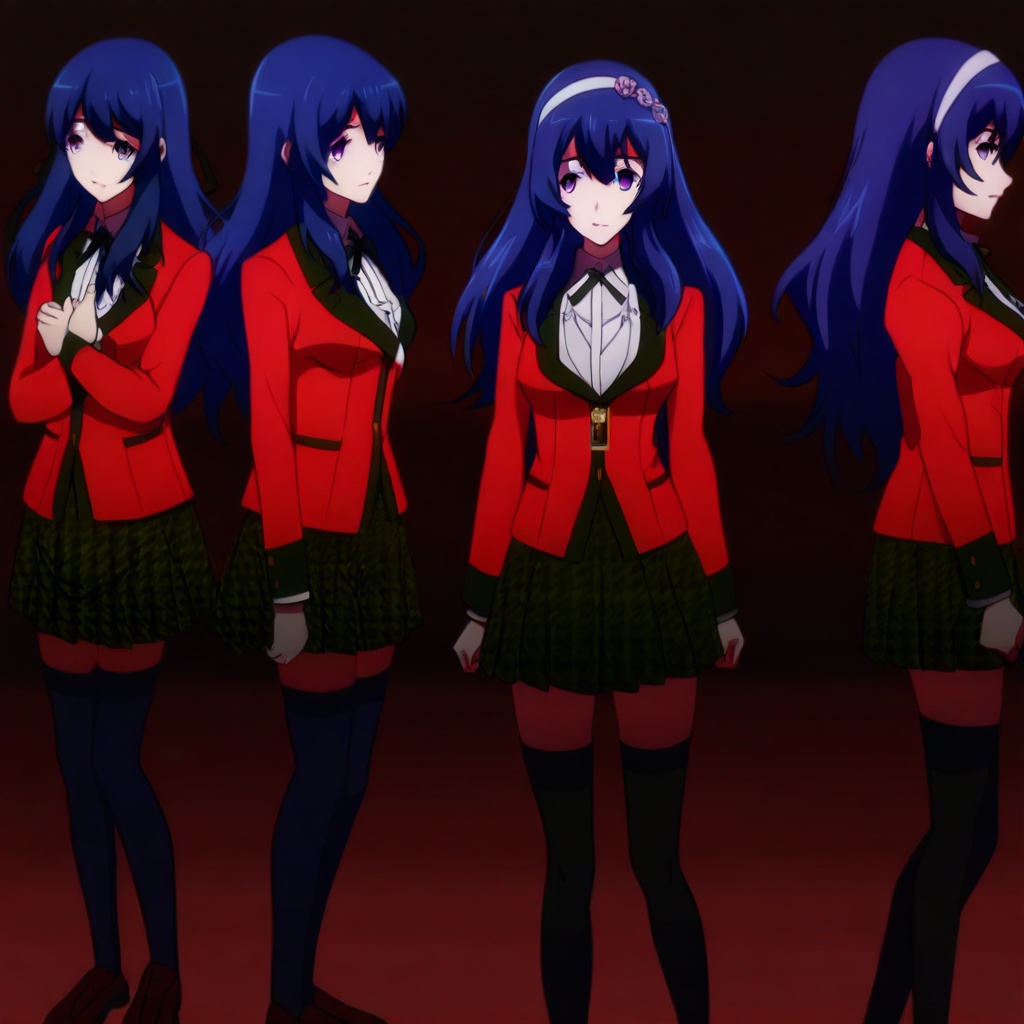 hanatemari tsuzura,  purple eyes,  blue hair on Tensor.Art