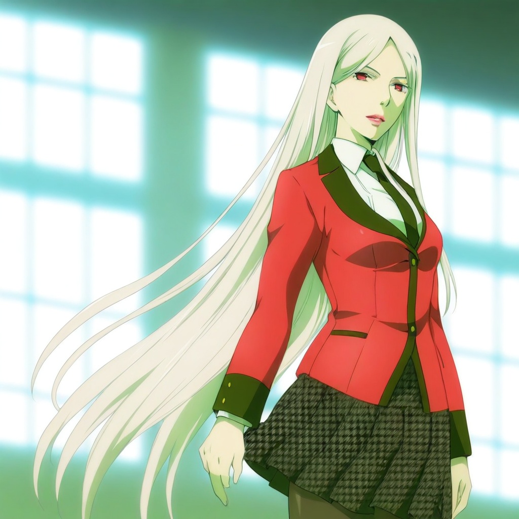 juraku sachiko,  red eyes,  very long hair on Tensor.Art