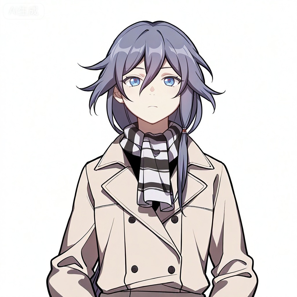 masterpiece, best quality,solo,((white background:1.2)),simple background,, 
looking at viewer,manga_style,fu hua,coat,jacket,black legwear,boots,double-breasted,knee boots,lace-up boots,black footwear,checkered scarf