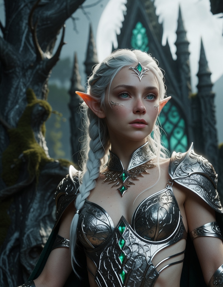 ehmidjourney2,  1girl,  ethereal elven queen on crystal throne on Tensor.Art