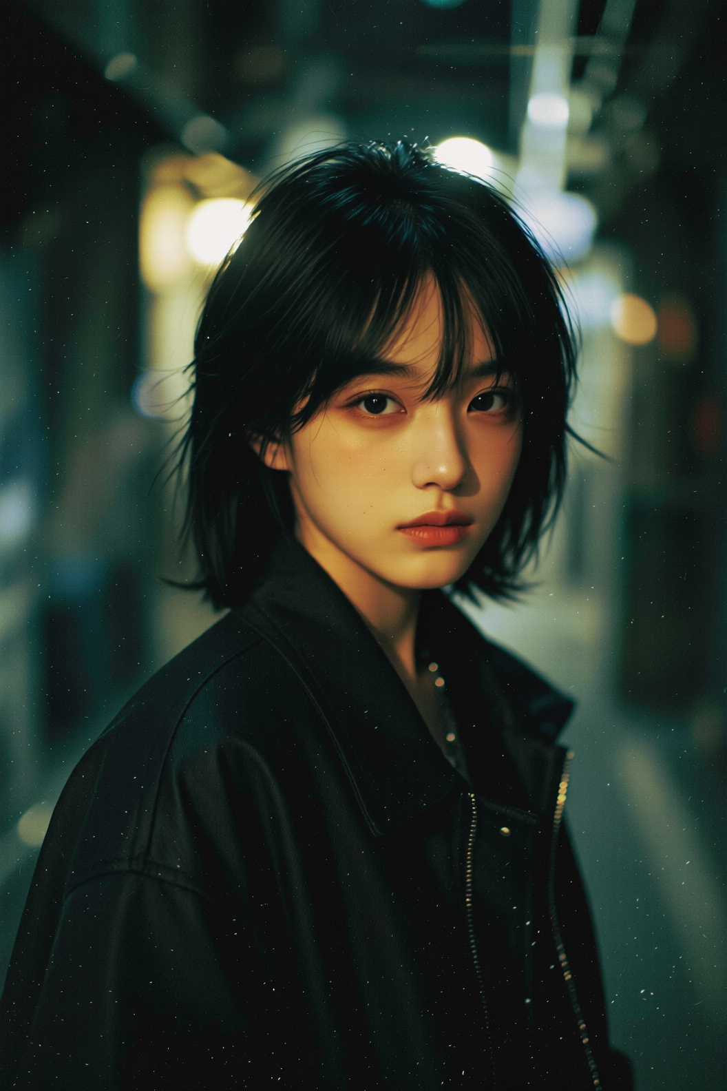 亚洲女性,  一位年轻的亚洲女性,  这是一张忧郁而又大气的照片 on Tensor.Art