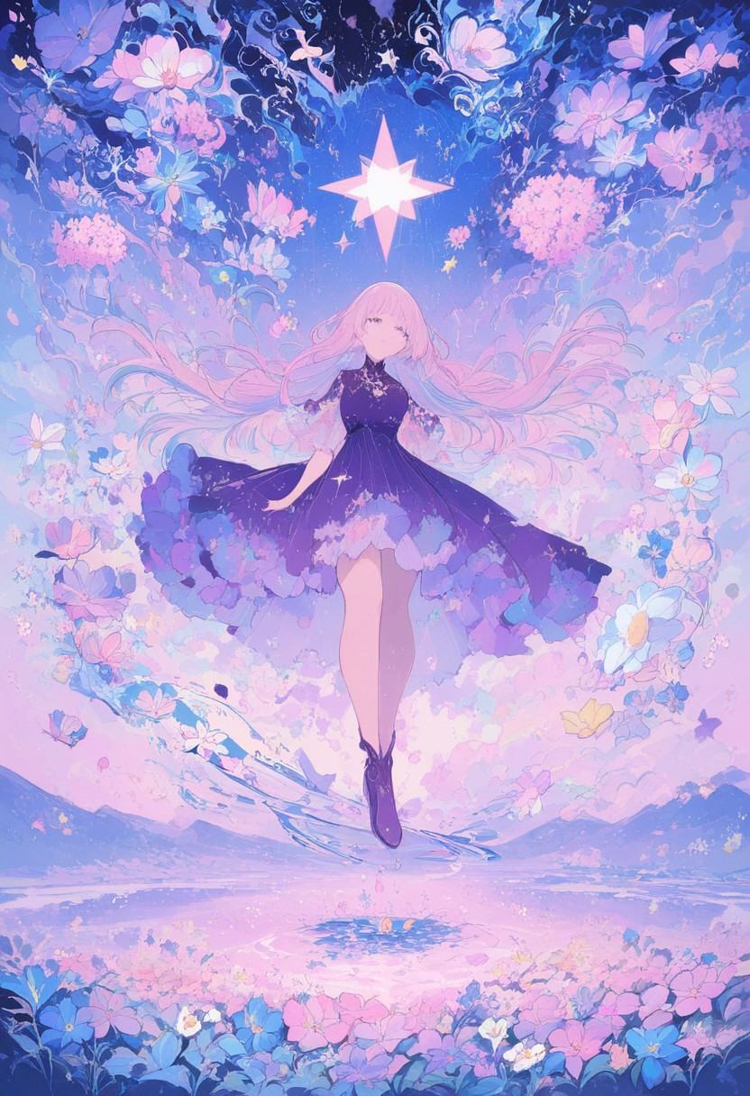colorful,  1girl,  dress on Tensor.Art