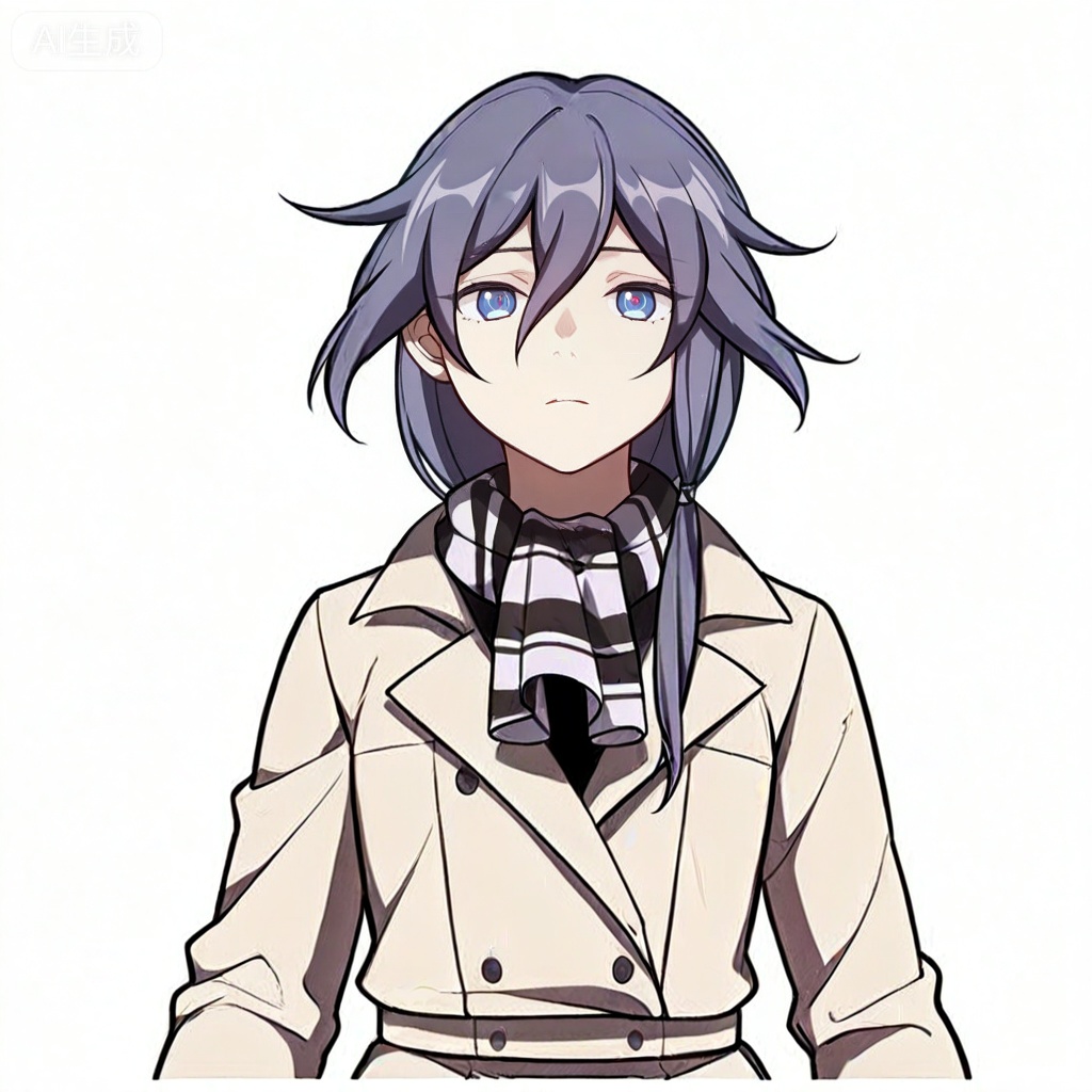 masterpiece, best quality,solo,((white background:1.2)),simple background,, 
looking at viewer,manga_style,fu hua,coat,jacket,black legwear,boots,double-breasted,knee boots,lace-up boots,black footwear,checkered scarf