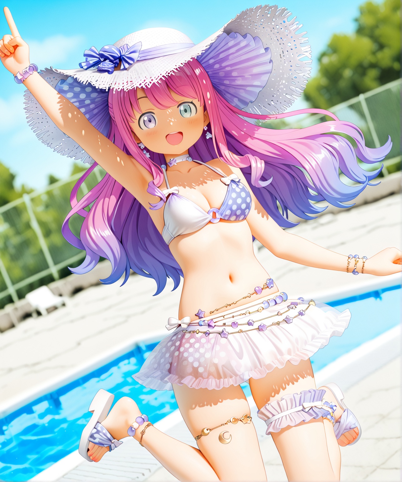 outdoors,  pool,  sunlight on Tensor.Art