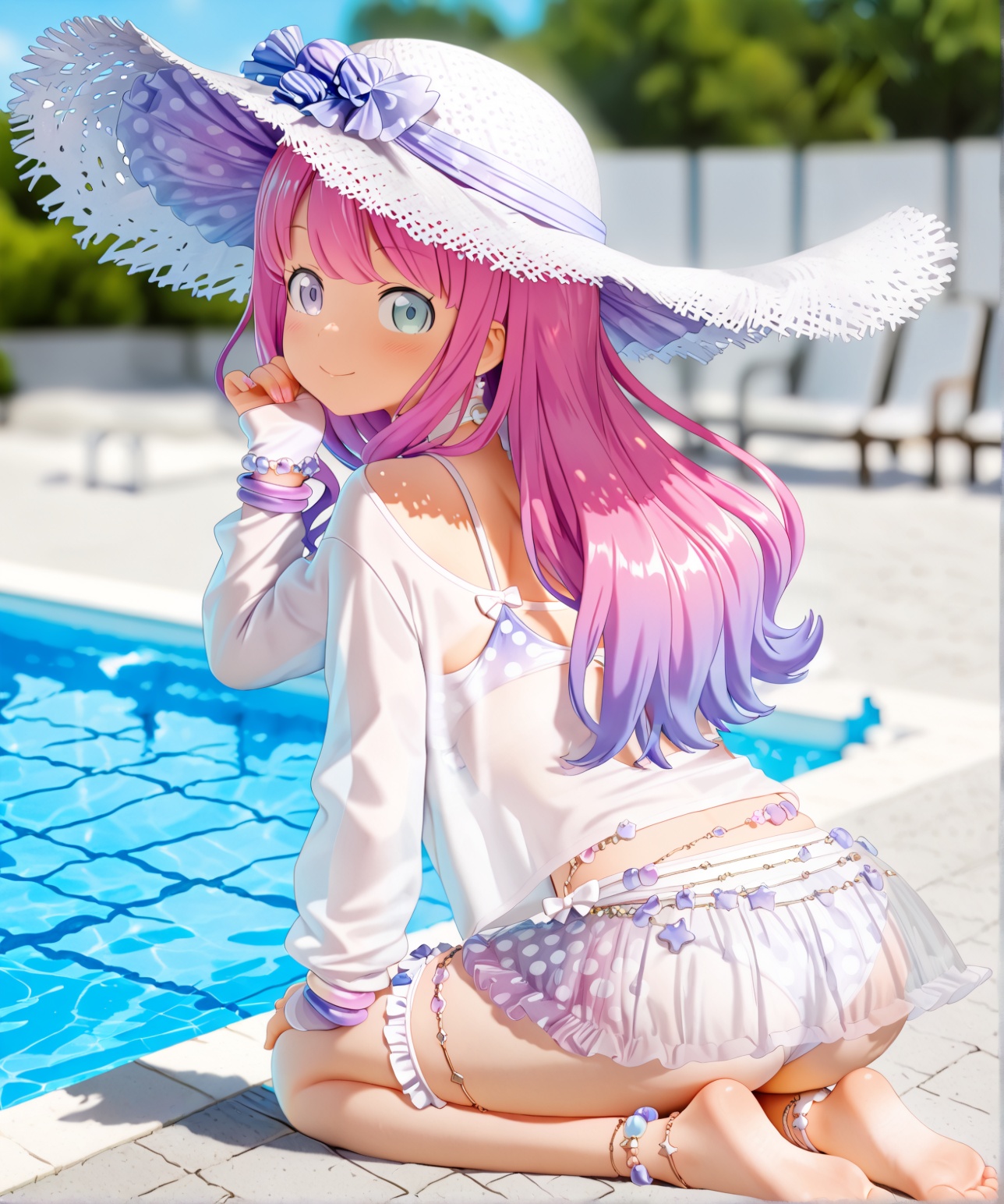 outdoors,  pool,  sunlight on Tensor.Art