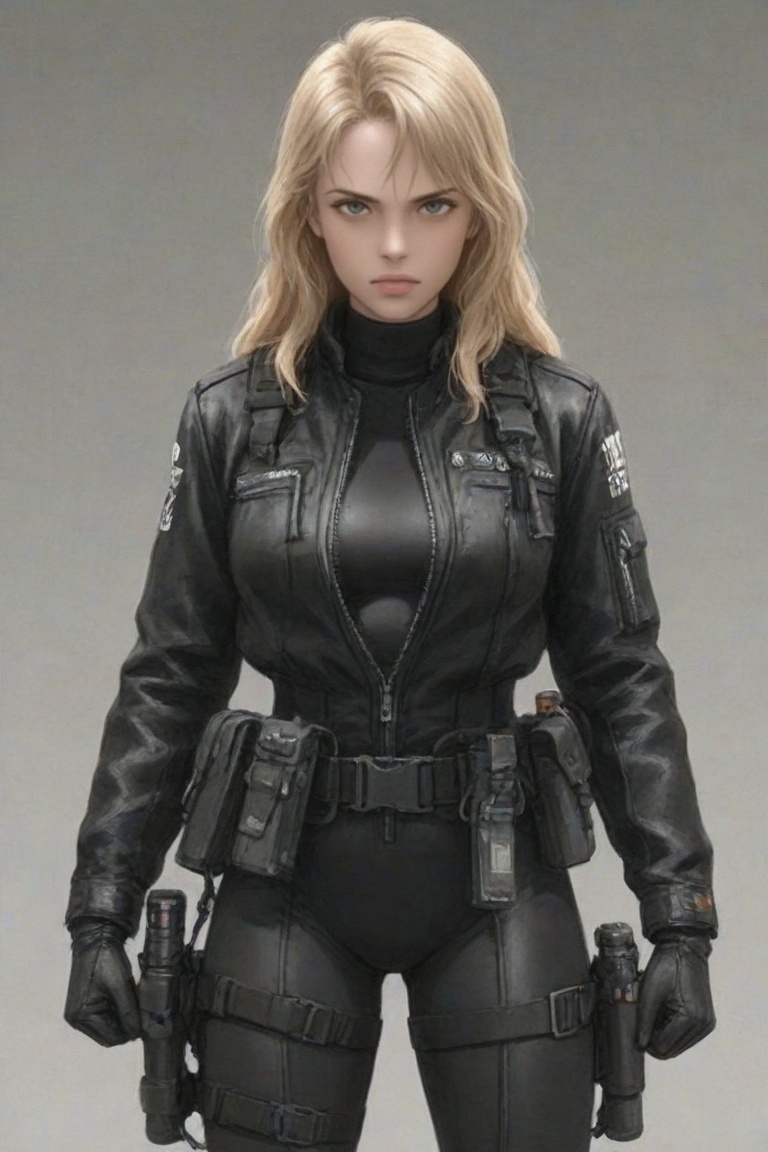nim,  blonde hair,  leather on Tensor.Art