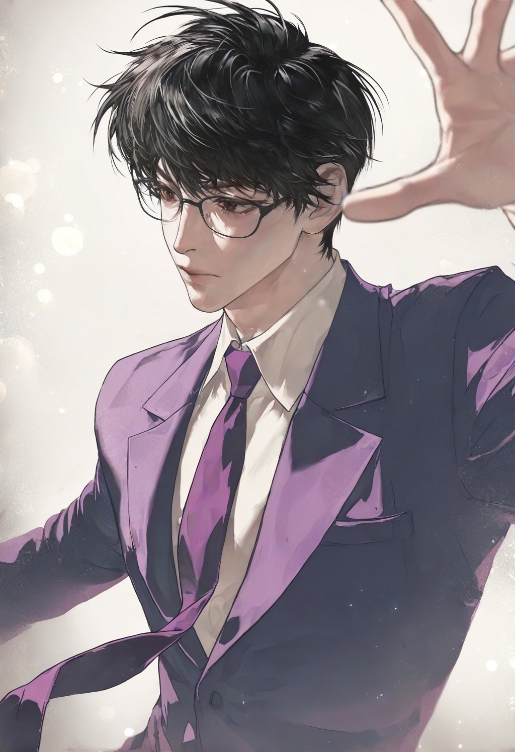 solo,  short hair,  shirt on Tensor.Art