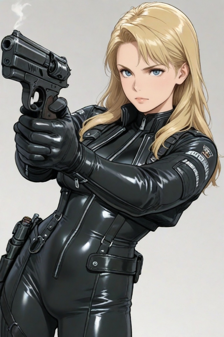 nim,  blonde hair,  leather on Tensor.Art