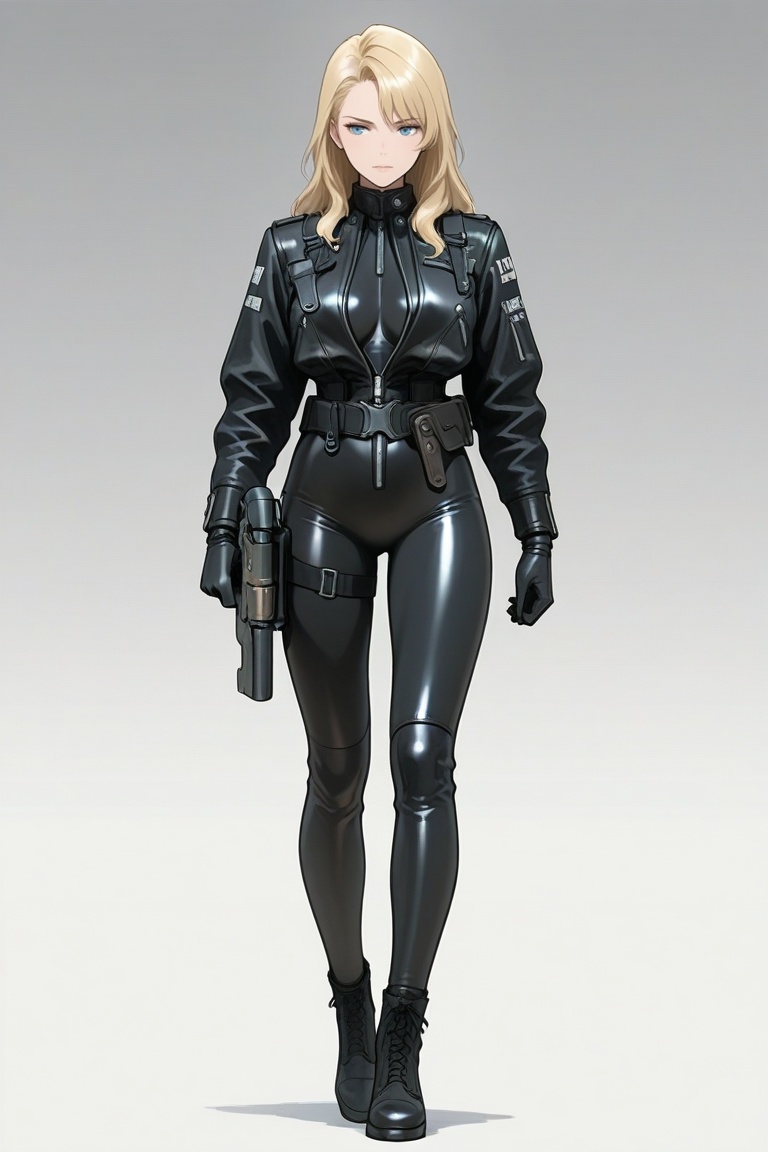 nim,  blonde hair,  leather on Tensor.Art