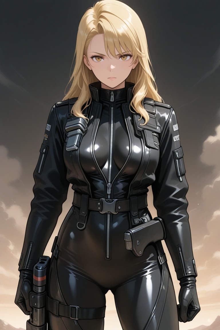 nim,  blonde hair,  leather on Tensor.Art