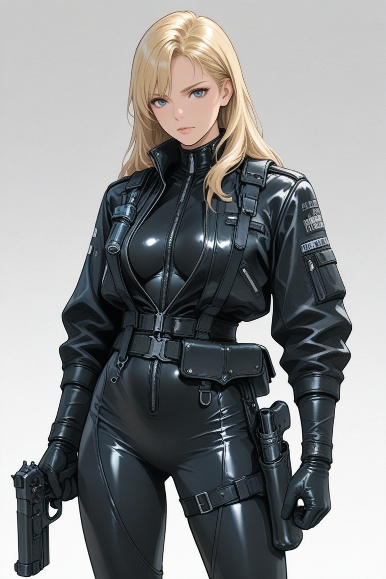nim,  blonde hair,  leather on Tensor.Art