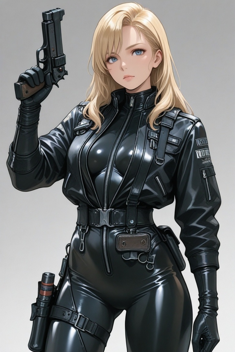 nim,  blonde hair,  leather on Tensor.Art