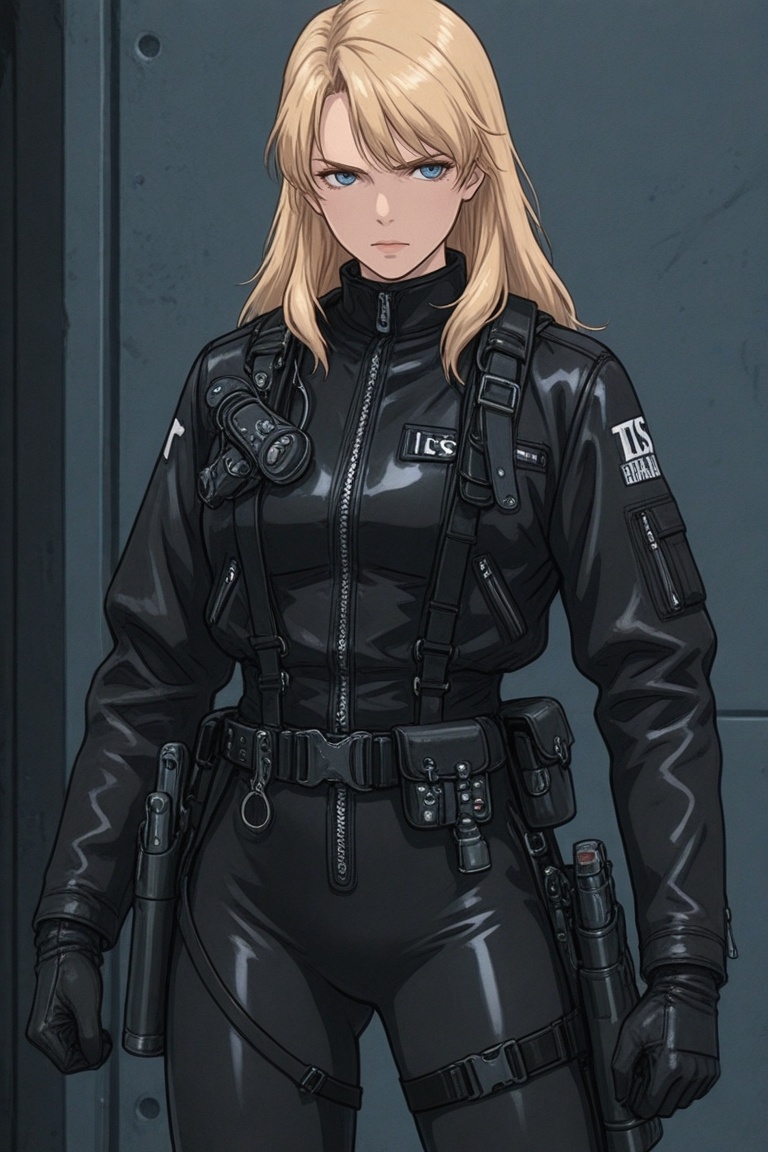 nim,  blonde hair,  leather on Tensor.Art