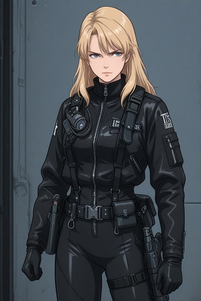 nim,  blonde hair,  leather on Tensor.Art