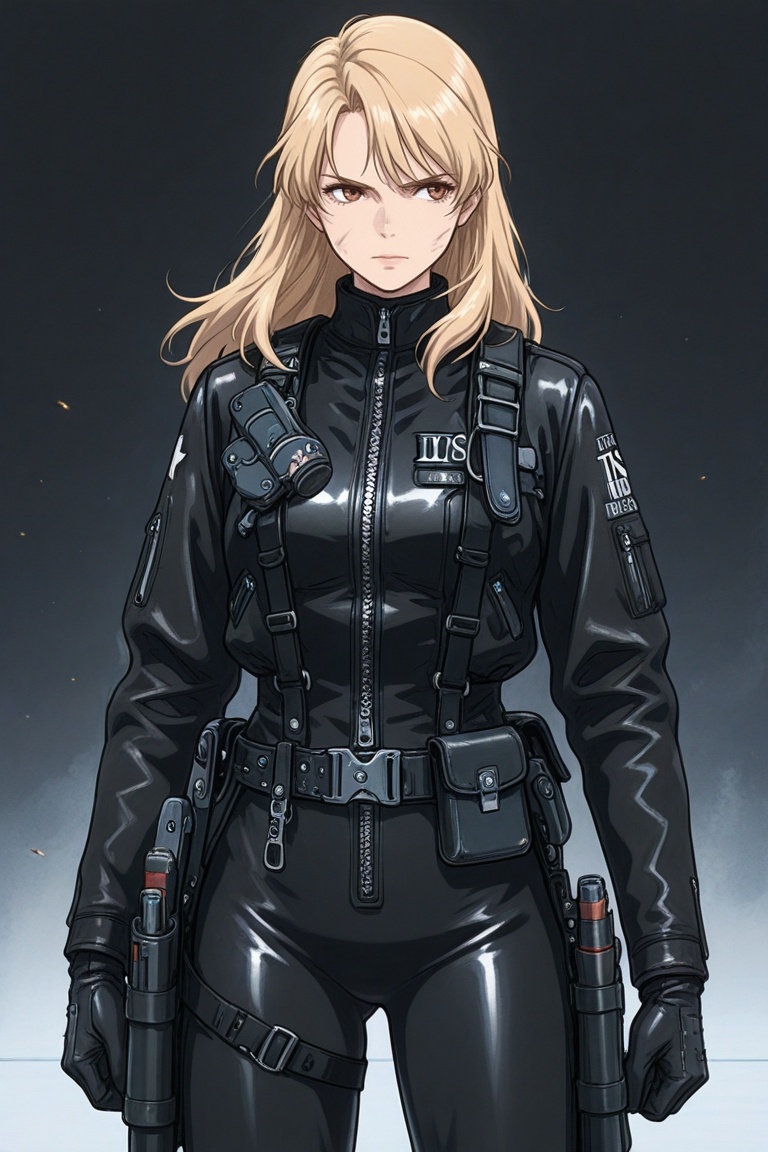 nim,  blonde hair,  black jacket on Tensor.Art