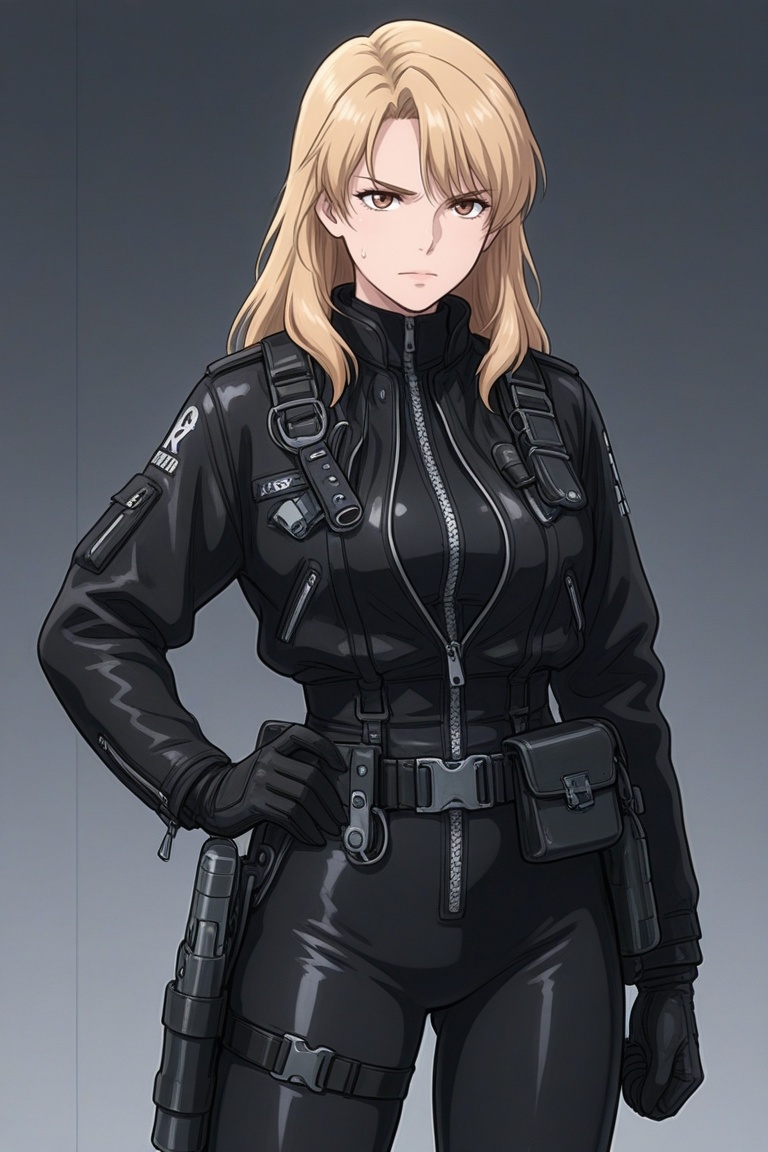 nim,  blonde hair,  leather on Tensor.Art
