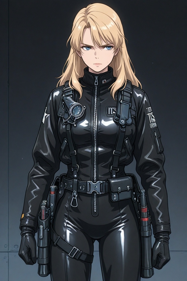 nim,  blonde hair,  black jacket on Tensor.Art