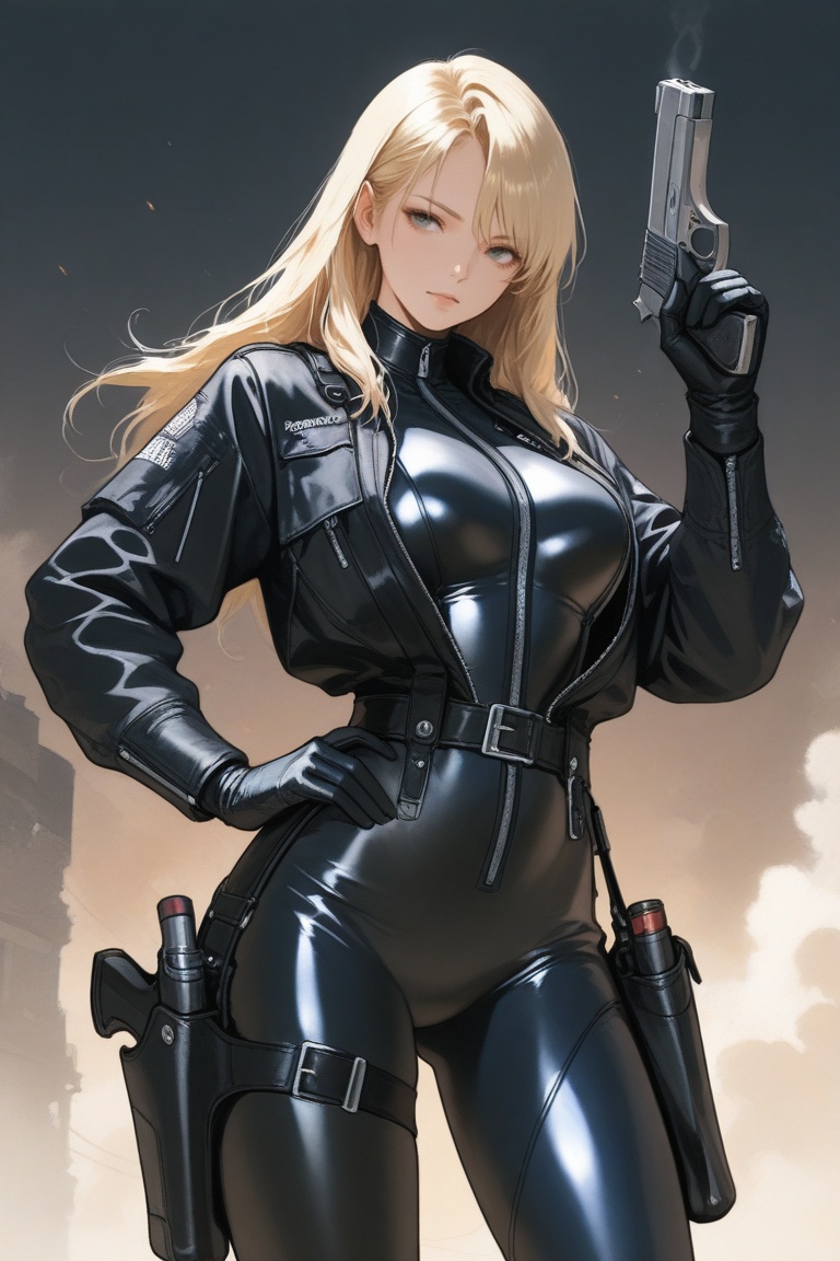 nim,  blonde hair,  open jacket on Tensor.Art