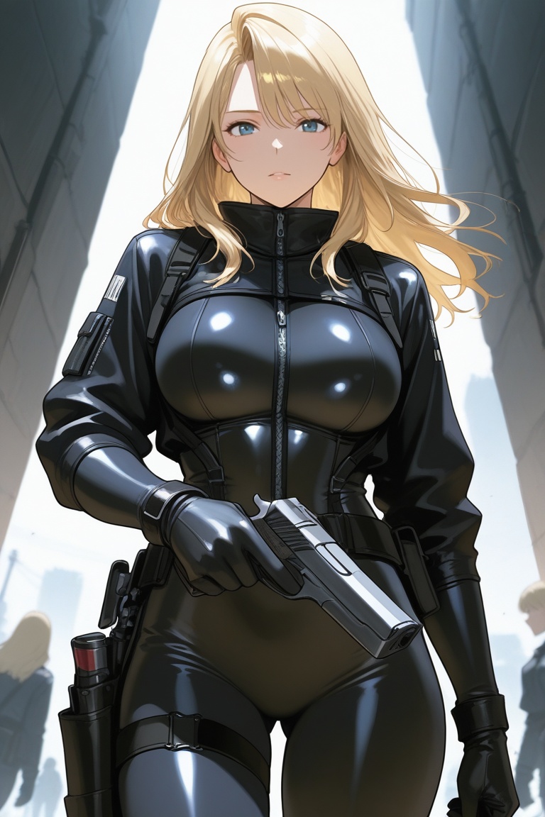 nim,  blonde hair,  bodysuit on Tensor.Art