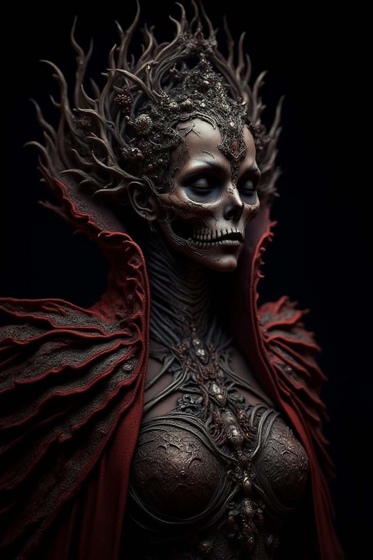 oumheros,  Depict a regal,  skeletal figure on Tensor.Art