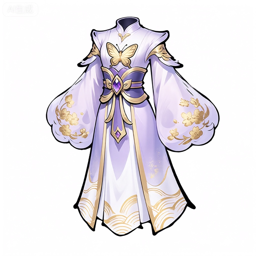 GFTB,
这是国风水墨风格的游戏仙子霓裳图标。此霓裳以淡紫色为主色,搭配金色丝线装饰。轻盈的高领上绣着栩栩如生的金色蝴蝶图案,仿佛随时会振翅飞舞。袖子如云朵般蓬松,上面用金粉绘制出繁花似锦的图案,在微风中似有花香飘散。腰间系着一条紫色与金色交织的丝带,中央有一颗晶莹剔透的紫色宝石作为装饰。服装的下摆处,在白色背景上晕染着金色的波浪纹图案,似仙子踏浪而来。整体设计空灵唯美、仙气飘飘,融合了仙侠与奇幻风格。图标以纯白色背景呈现,让霓裳的华美尽显无遗。








