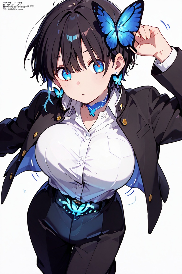 Kiyoka-chan,  Hair over eyes,  Blue eyes_red dots on Tensor.Art