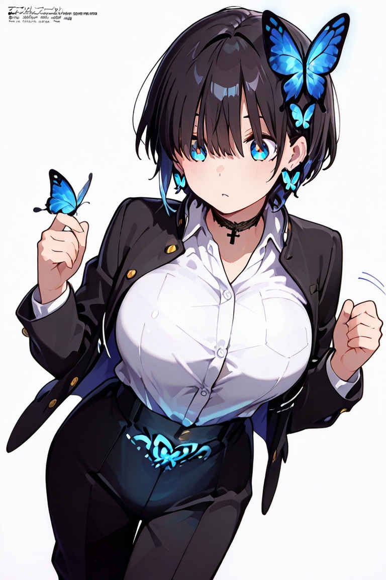 Kiyoka-chan,  Hair over eyes,  Blue eyes_red dots on Tensor.Art