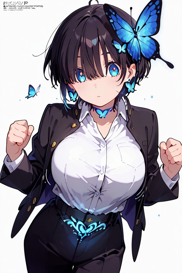 Kiyoka-chan,  Hair over eyes,  Blue eyes_red dots on Tensor.Art