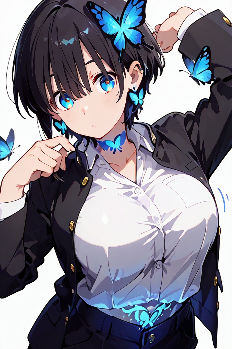 Kiyoka-chan,  Hair over eyes,  Blue eyes_red dots on Tensor.Art