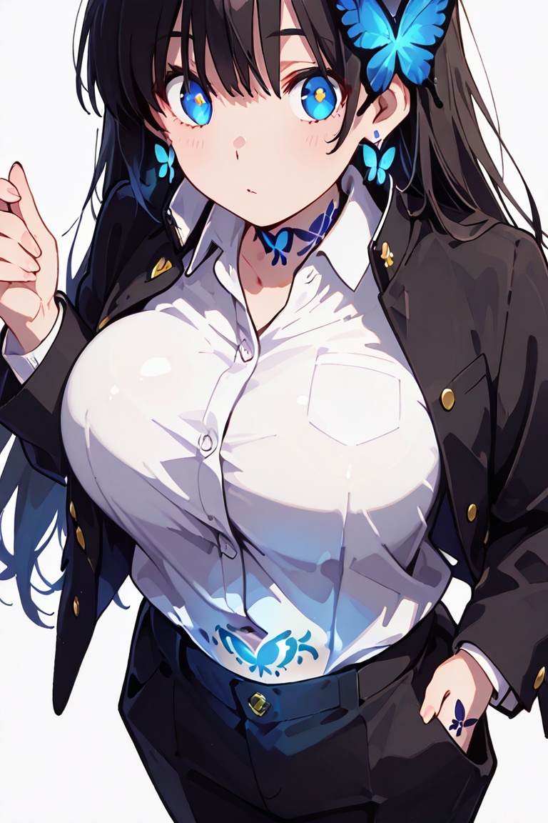 Kiyoka-chan,  Hair over eyes,  Blue eyes_red dots on Tensor.Art