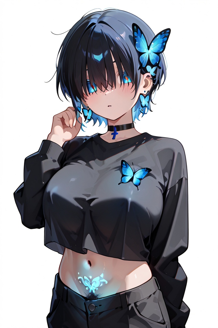 Kiyoka-chan,  Hair over eyes,  Blue eyes_red dots on Tensor.Art