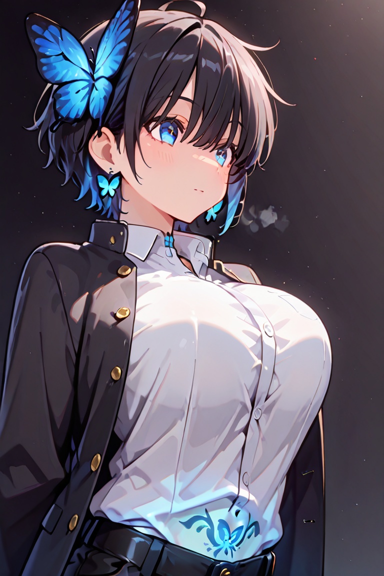 Kiyoka-chan,  Hair over eyes,  Blue eyes_red dots on Tensor.Art