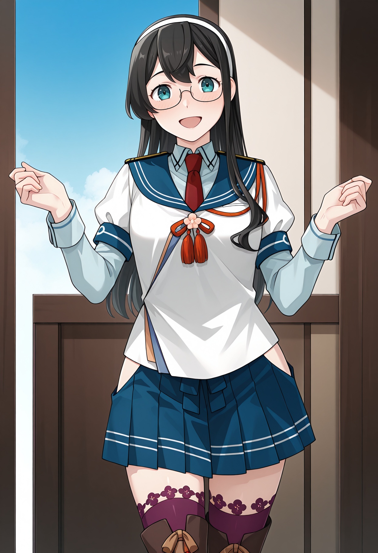 serafuku,  white hairband,  blue sailor collar on Tensor.Art
