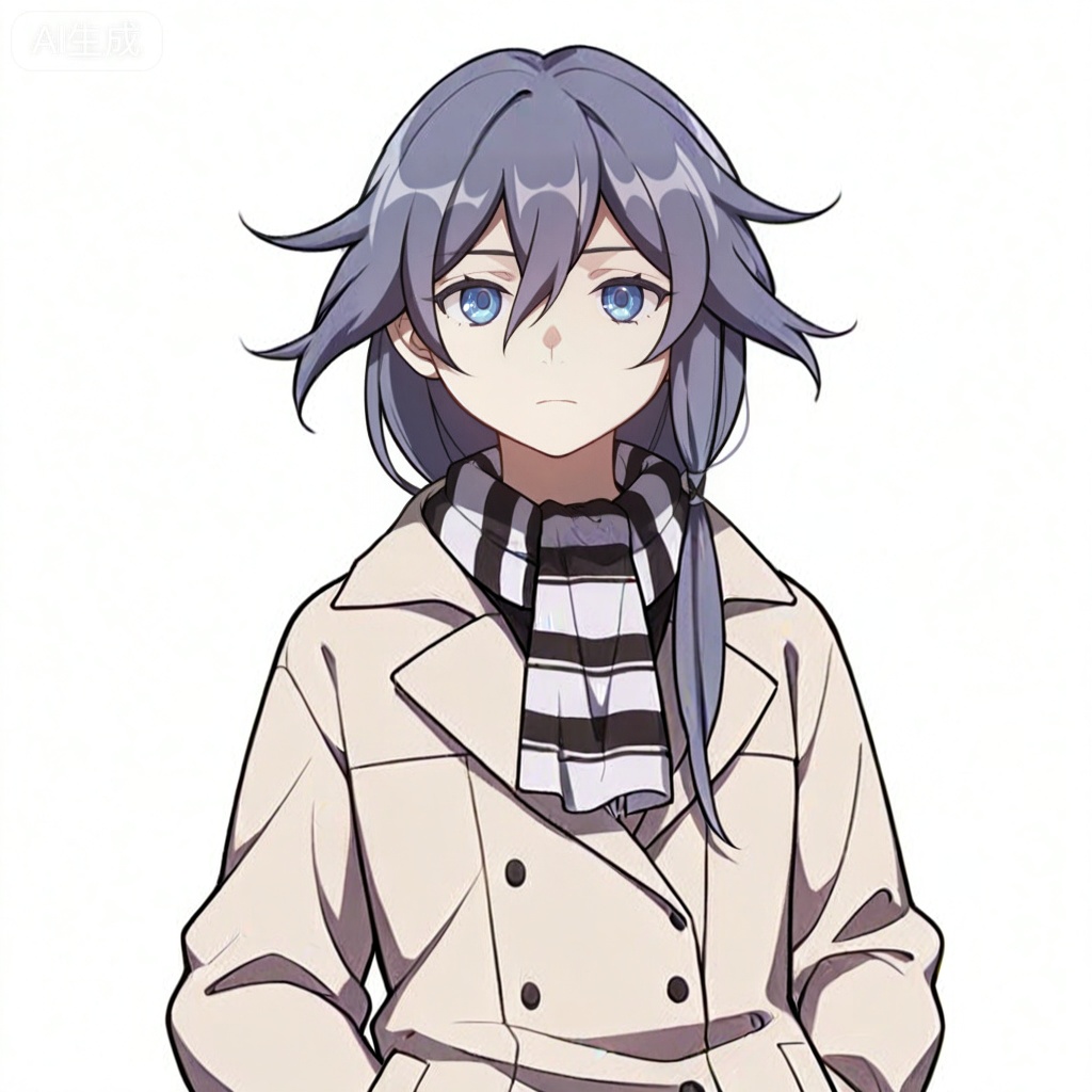 masterpiece, best quality,solo,((white background:1.2)),simple background,, 
looking at viewer,manga_style,fu hua,coat,jacket,black legwear,boots,double-breasted,knee boots,lace-up boots,black footwear,checkered scarf