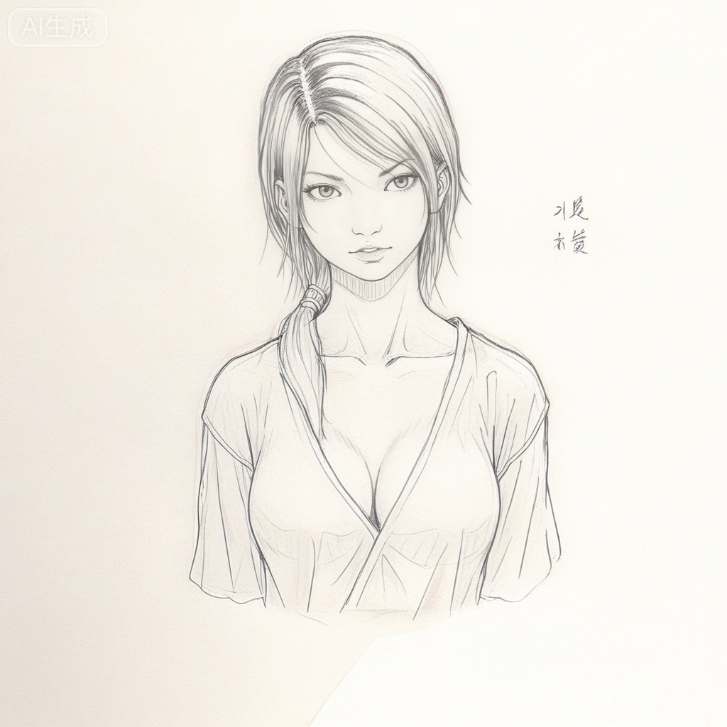 masterpiece, best quality,solo,white background,simple_background,artist:houcuogu,houcuogu_style,monochrome,traditional media,sketch
