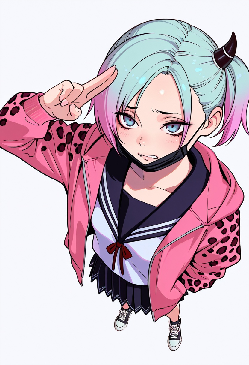 masterpiece,  high quality details,  two-finger salute on Tensor.Art
