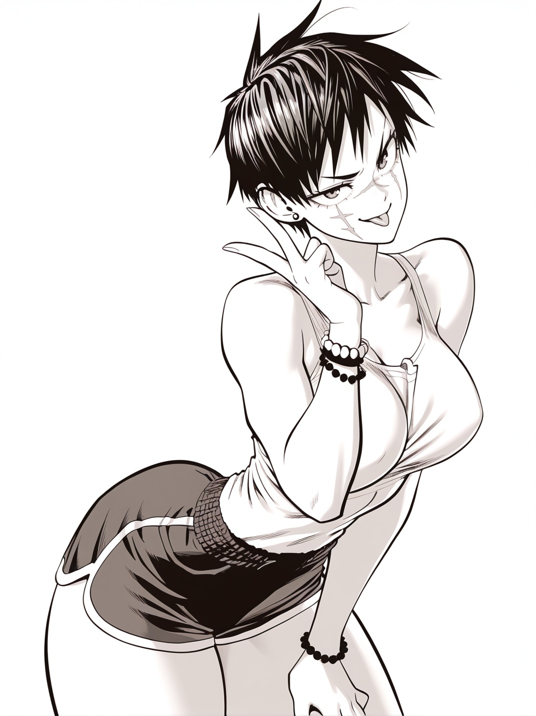 MurataXL,  monochrome,  1girl on Tensor.Art