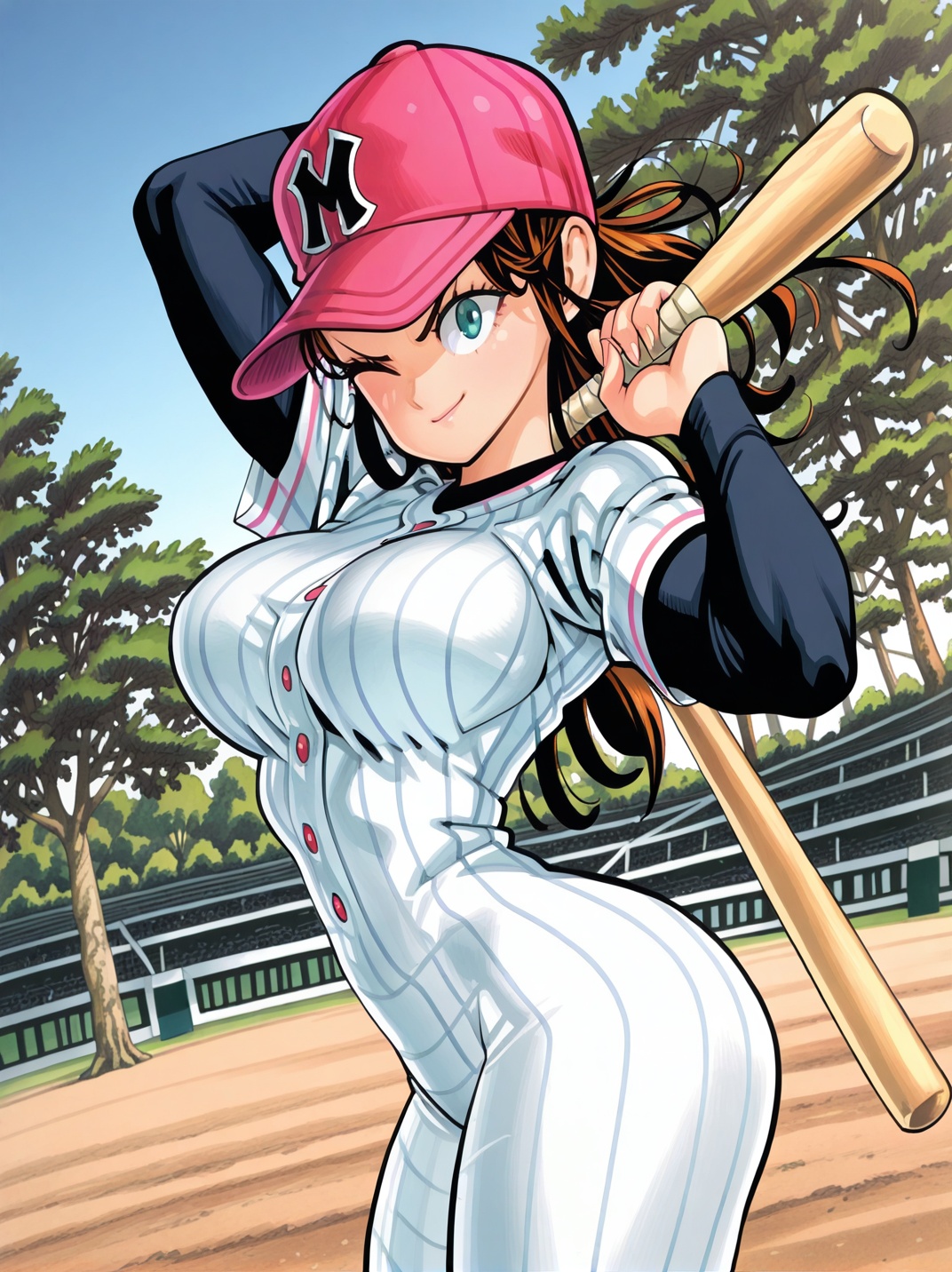 MurataXL,  ,  girl holding a baseball bat on Tensor.Art