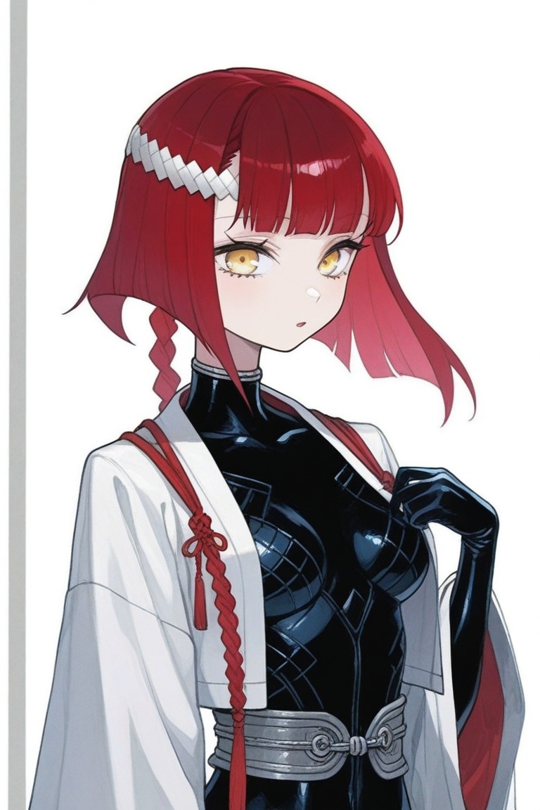 hibari_esashi,  red hair,  simgle braid on Tensor.Art