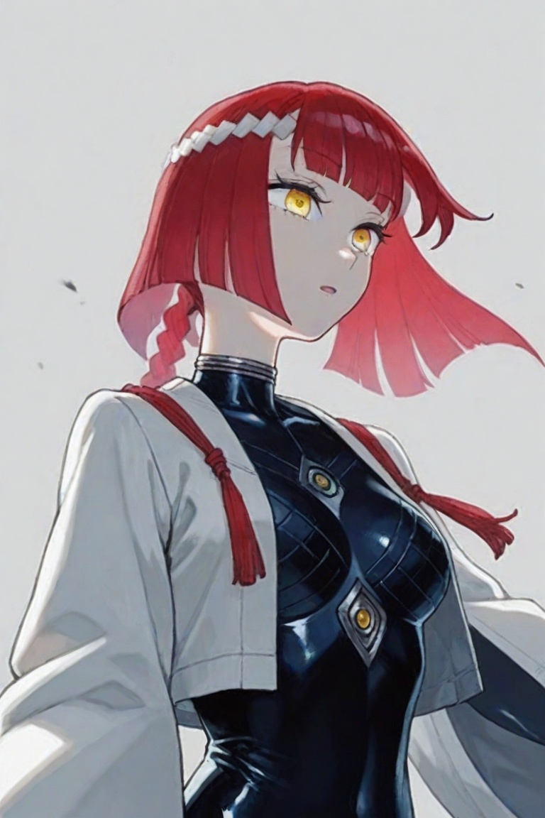 hibari_esashi,  red hair,  simgle braid on Tensor.Art