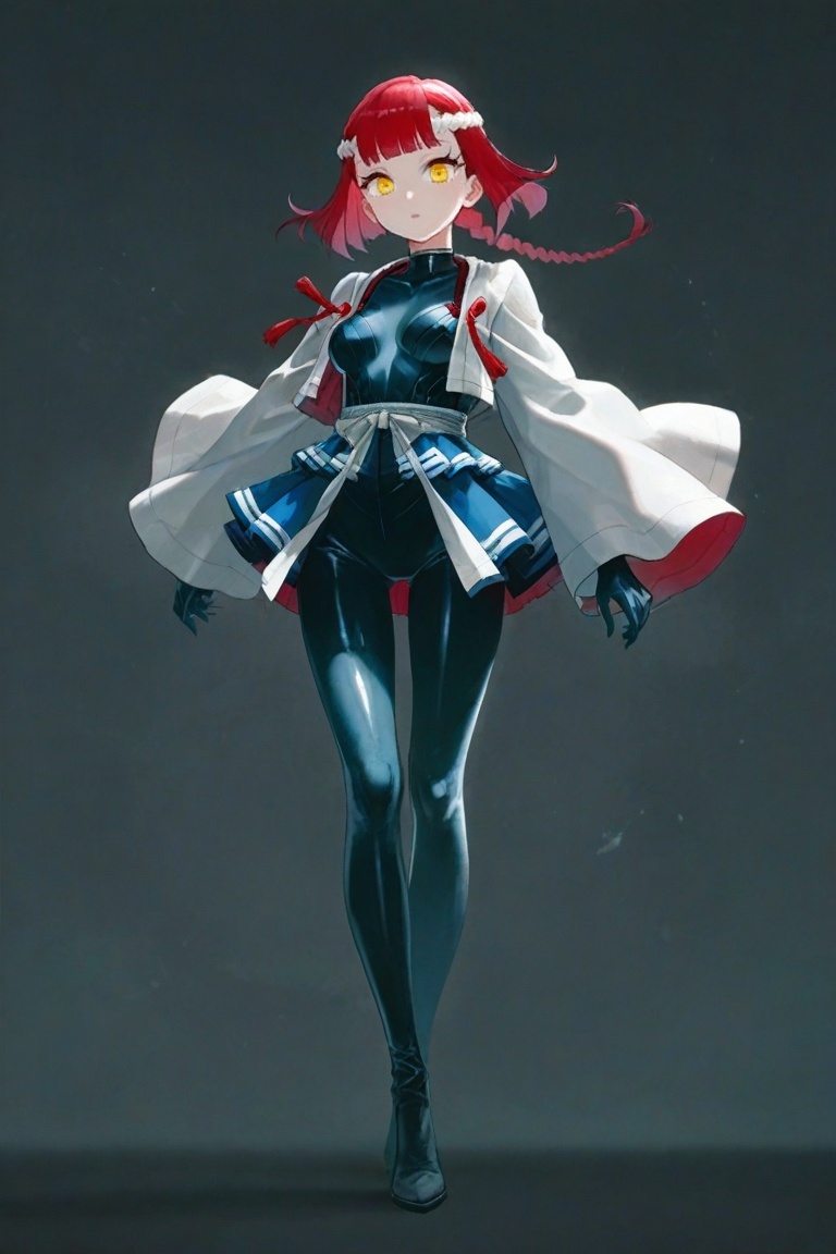 hibari_esashi,  red hair,  simgle braid on Tensor.Art
